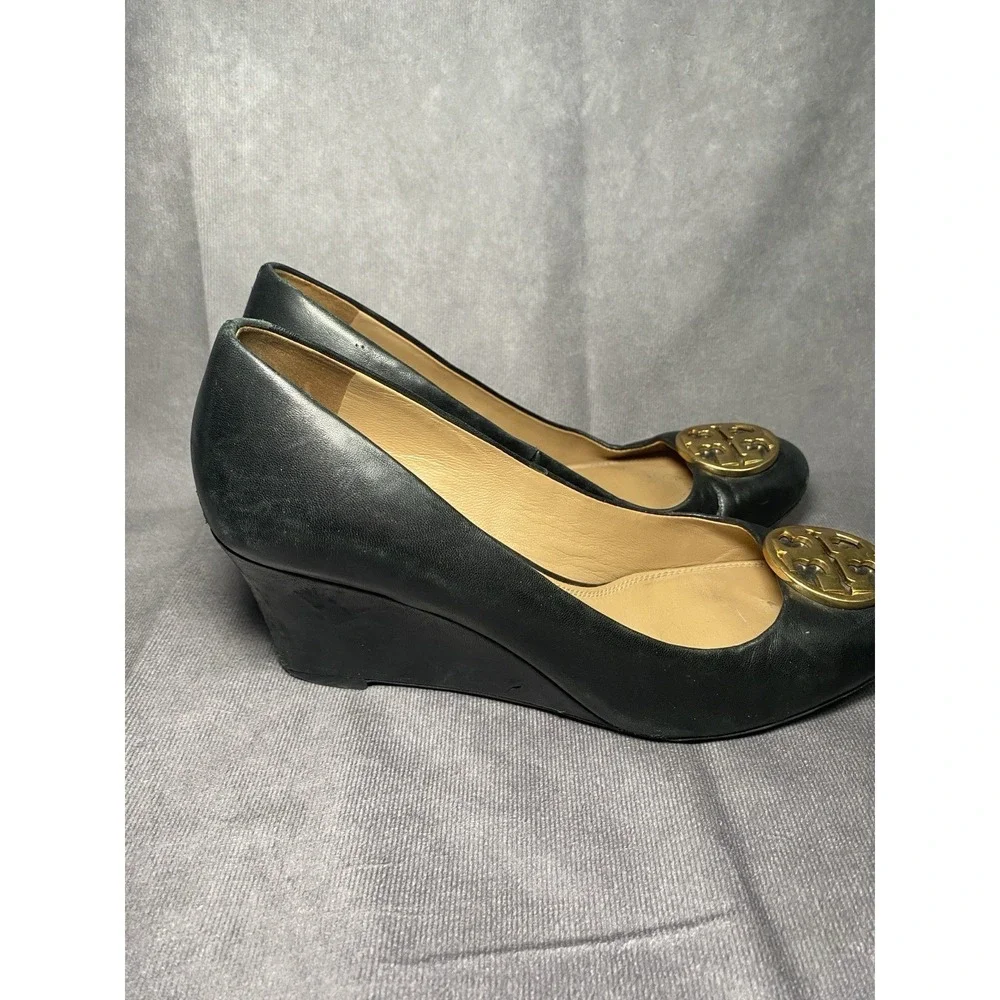 Quiet Luxury Tory Burch Chelsea Wedge 65mm Napa Leather Black Sz 7
